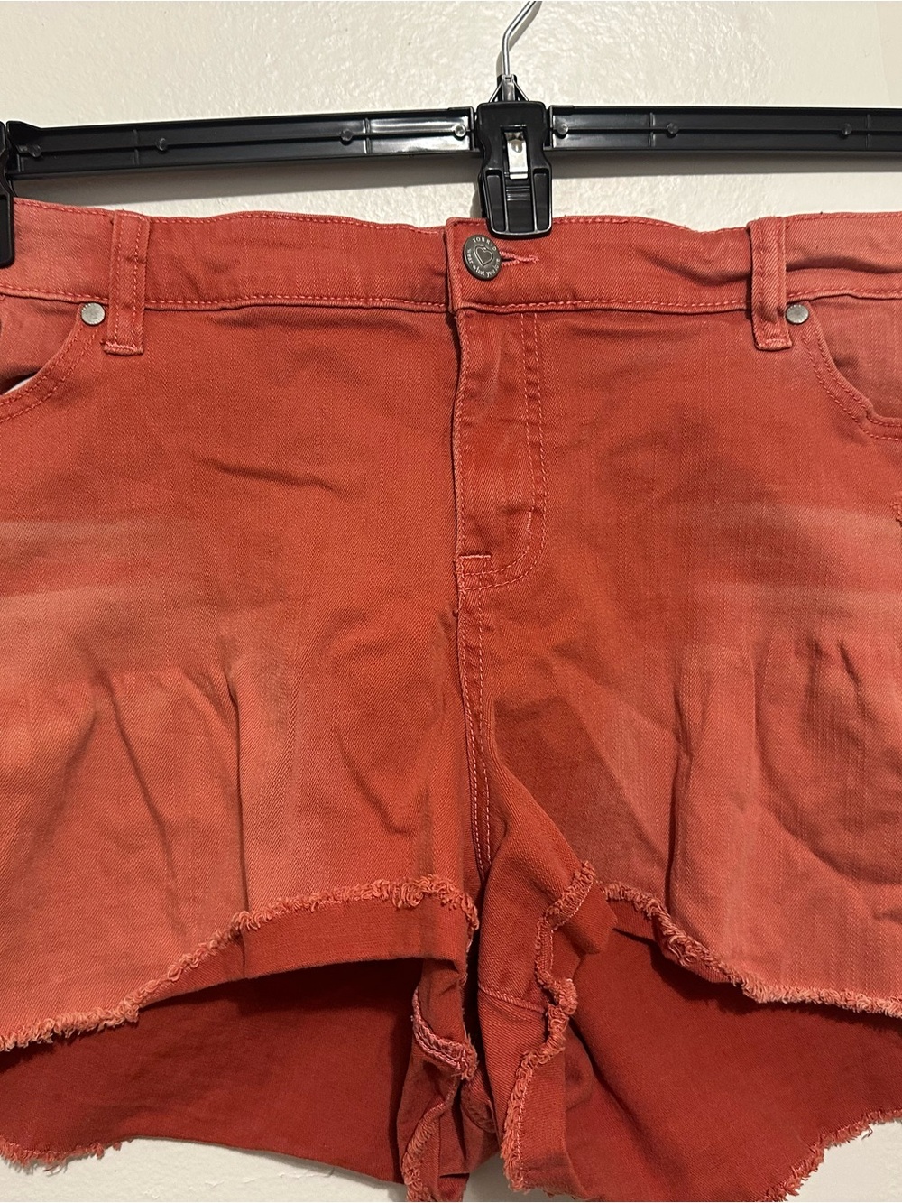 Torrid Women's Plus 26 Red Cut Off Denim Shorts